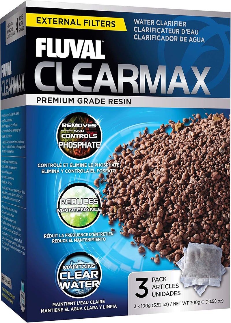 Fluval ClearMax Phosphate Remover, Chemical Filter Media for Aquariums, 100-gram Nylon Bags, 3-Pack, A1348, All Breed Sizes - Image 1