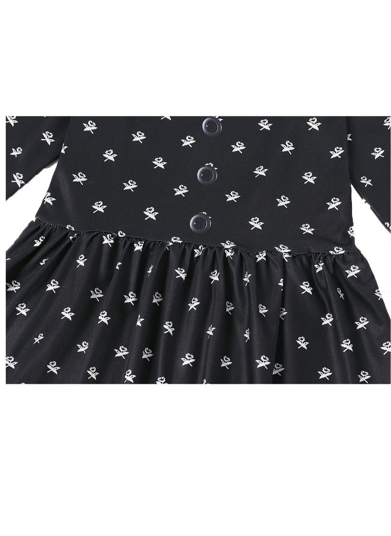 Excefore Cosplay Party Dress for Kids, Dress Matches Crossbody Bag, Black and white Polka Dot Dress, Suitable for Costume Parties and Stage Shows  - Image 5