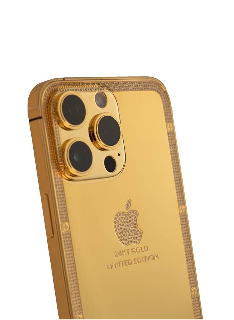 CAVIAR - Caviar Luxury 24k Gold Plated Customized iPhone 15 Pro Max 256 GB Gold Titanium Crystal Frame - Image 1
