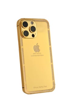 Caviar Luxury 24k Gold Plated Customized iPhone 15 Pro Max 256 GB Gold Titanium Crystal Frame