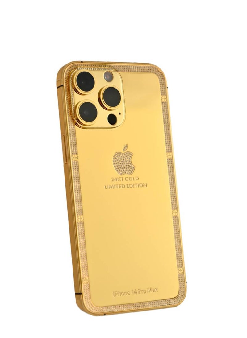 CAVIAR - Caviar Luxury 24k Gold Plated Customized iPhone 15 Pro Max 256 GB Gold Titanium Crystal Frame - Image 1
