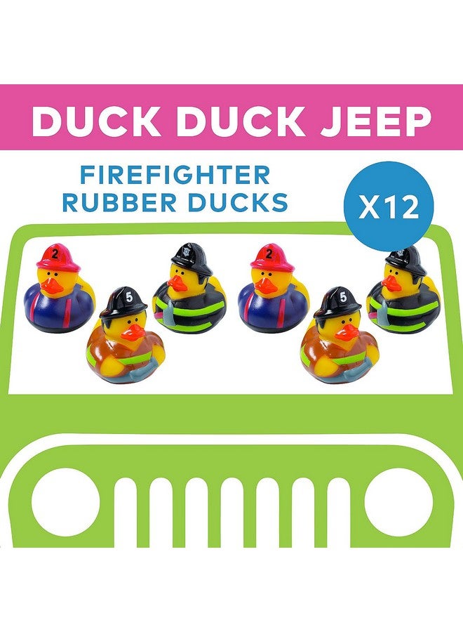 Fun Express Firefighter Rubber Duckies (Set of 12 Ducks) Fire Party Favors and Supplies - Image 4