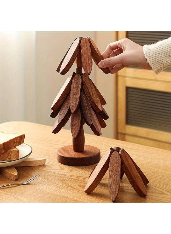 Wooden coaster + stand 9.3cm