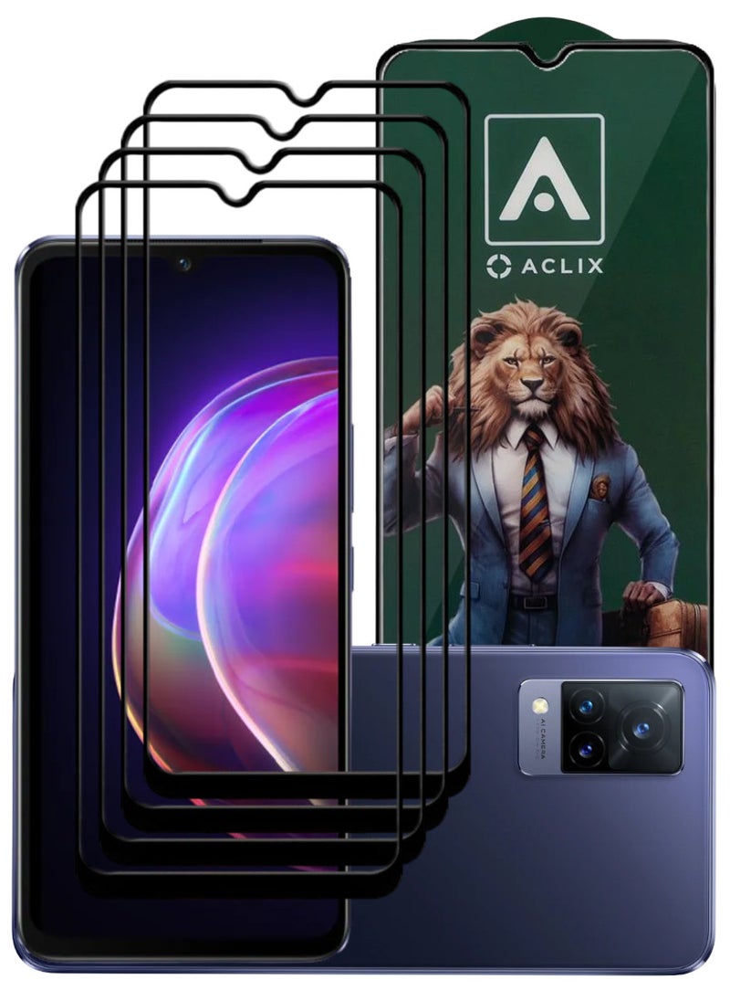 ACLIX 4 Pieces Antistatic ESD Dustproof Premium Quality High Definition Tempered Glass Screen Protector Designed For vivo V21 - Image 1
