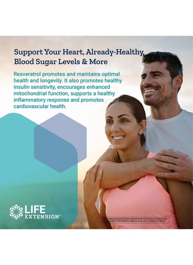 Life Extension - Optimized Resveratrol Elite - Highly Bioavailable Trans Resveratrol Supplement - From Grape & Japanese Knotweed - For Brain Health - Gluten-Free, Non-GMO - 60 Vegetarian Capsules - Image 1