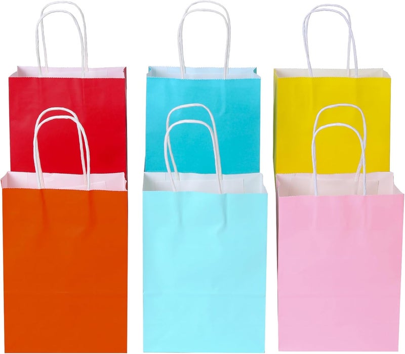 Red Dot Gift REDDOTGIFT® Pack of 24 Mixed Color Kraft Paper Gift Bags - Image 1