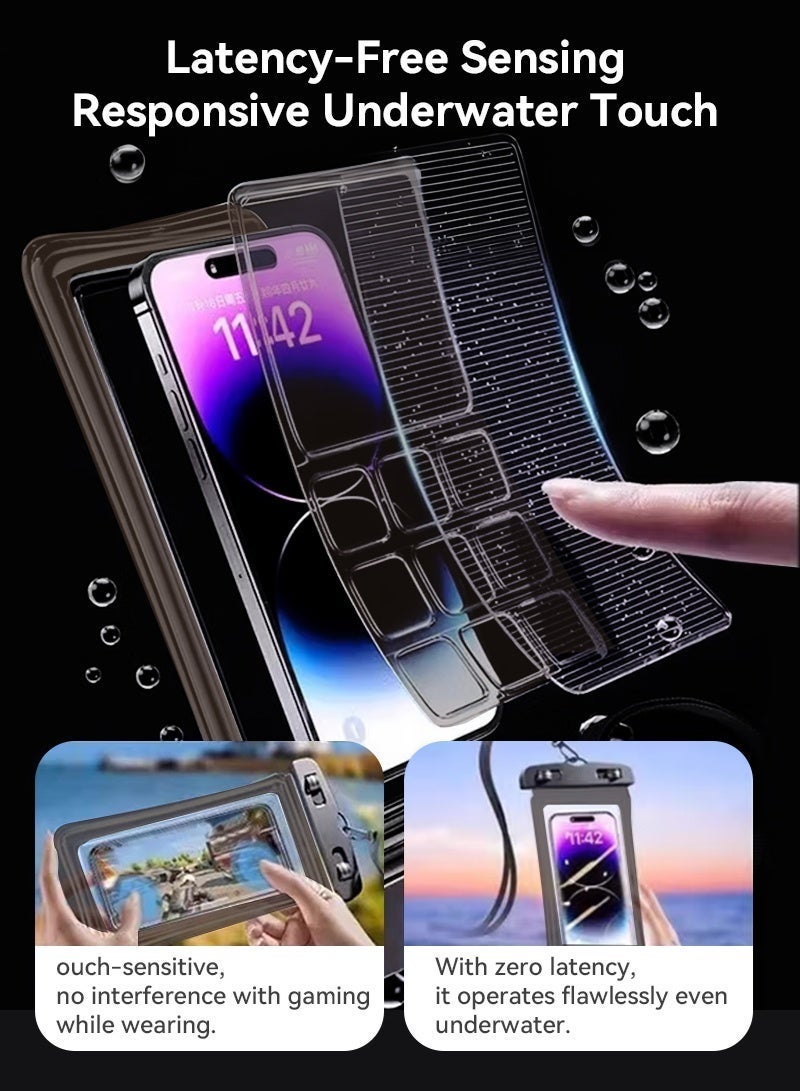 Neyecam IPX8 Waterproof Phone Case 30M Underwater Dry Pouch Fits Large Phones up to 7.2 inches Compatible with iPhone 12 to 17 Pro Max Samsung and Huawei（White) - Image 5