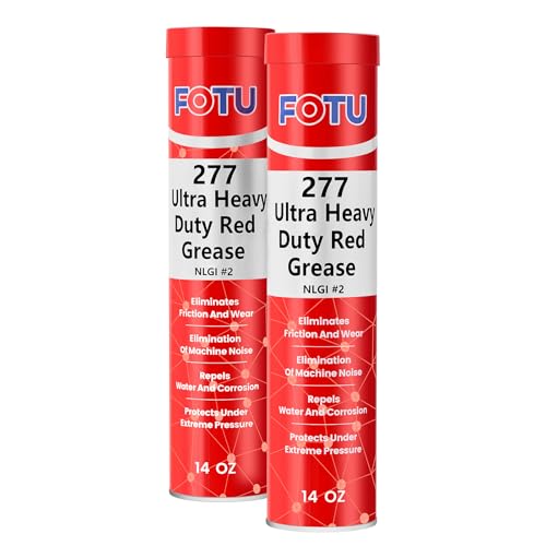 FOTU 277 Ultra HeavyDuty Red Grease 2 Wheel Bearing Grease Tube2x14ozMultiPurpose Lubricant for Severe Conditions Ideal for Automotive Marine Buses Trucks and Tractors