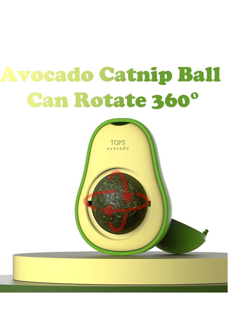 SOLARAE 3 Packs of Cat Mint and Avocado Shaped Cat Toys Edible Cat Licking and Chewing Teething Toys Cleaning Oral Cavity Rotator Indoor Cat Toys - Image 4