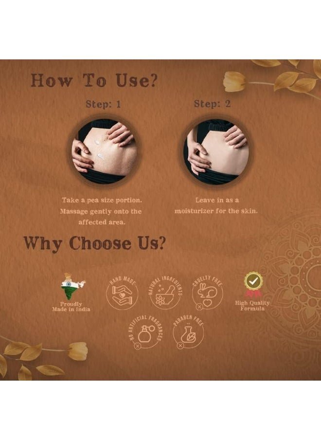 kaumudi - Stretch Mark Cream | For Women and Men | Handmade with Natural Ingredients | Reduce Stretch Marks | Reduces Scars, Spots and and Tighten your Skin | Hydrate & Moisturizes | All Skin Types | No Artificial Color | No Artificial Fragrance | Sulphate , Paraben & SLS free | 90 GM / 3.17 fl Oz - Image 1