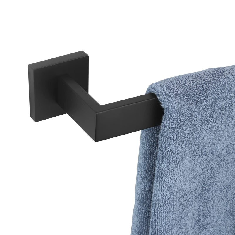 KOKOSIRI 32Inch Single Towel Bar Bathroom Kitchen Towel Holder Wall Mounted SUS304 Stainless Steel Towel Rack Matte Black B4003BKL32