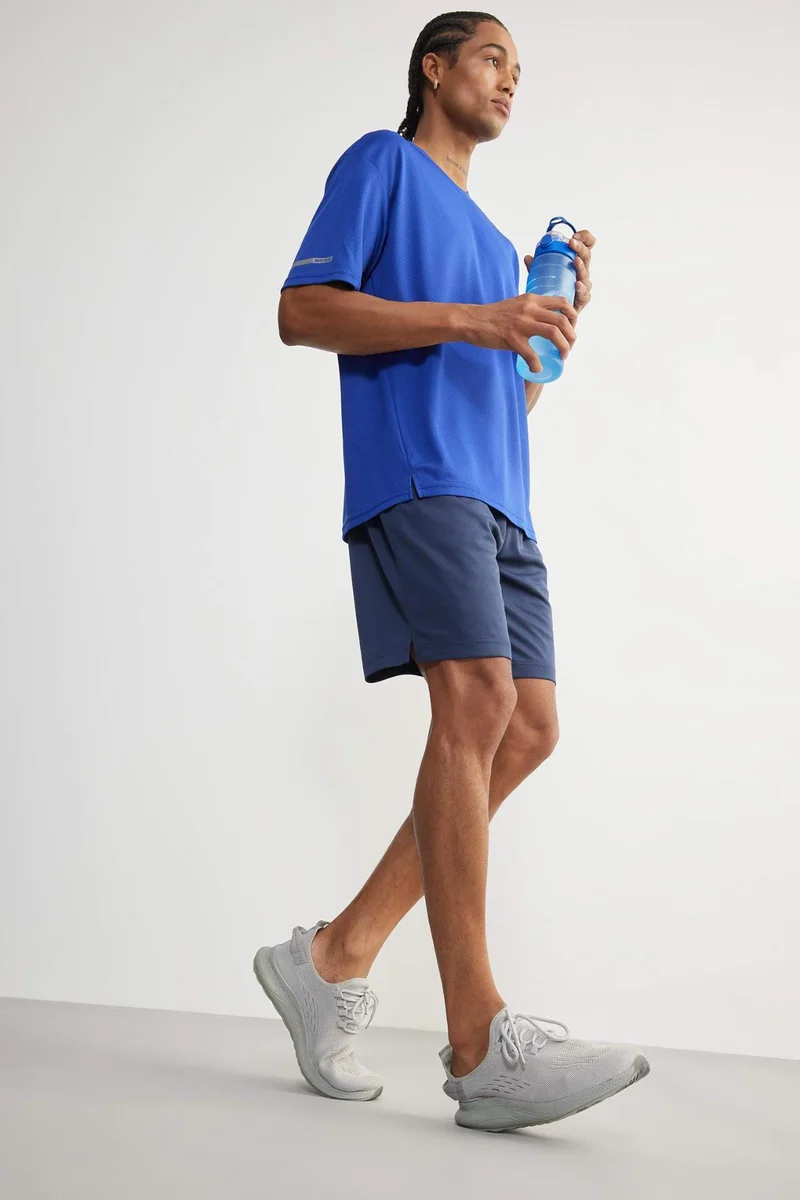 DeFacto DeFactoFit Boxy Fit Crest Printed Printed Sports T-Shirt