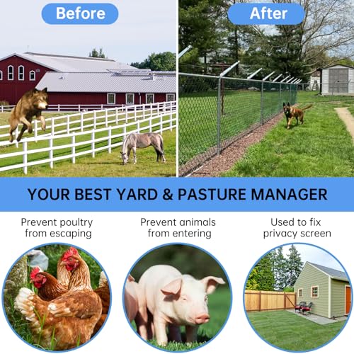 YanTuo 10 Pack Barbed Wire Arm for 1-3/8" Chain Link Fence, Galvanized Steel Fence Height Extender for Garden, for Outdoor Fences to Increase Height, Protect Privacy and Pets Jumping Off - Image 5