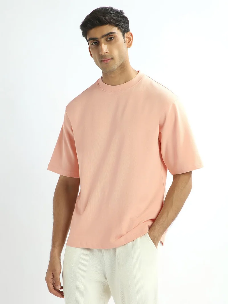 نوبيرو Oversized Fit T-Shirt for Men in Peach