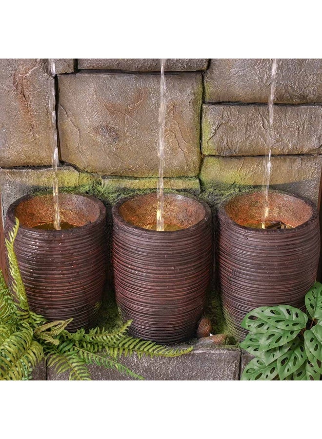 DANUBE HOME Laguna Fountain Made of Polyresin Natural Flowing Water Meditation Modern Design Zen Water Falls Decor For Home Office | Decorative Outdoor Fountain Floor Standing Design Outdoor Decor For Garden Patio Backyard  - Image 2