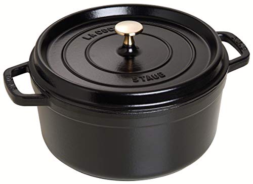 Staub 5.5 Quart Round Cocotte in Matte Black With Steamer Insert - Image 4