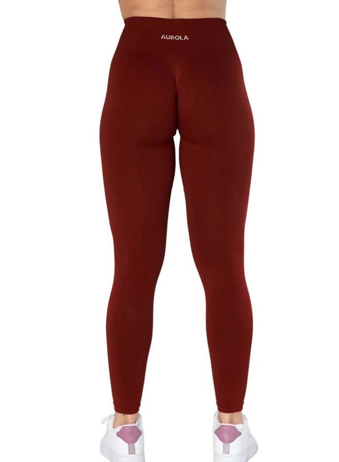 AUROLA Dream Collection Workout Leggings for Women High Waist Seamless Scrunch Athletic Running Gym Fitness Active Pants, Fired Brick L - Image 2