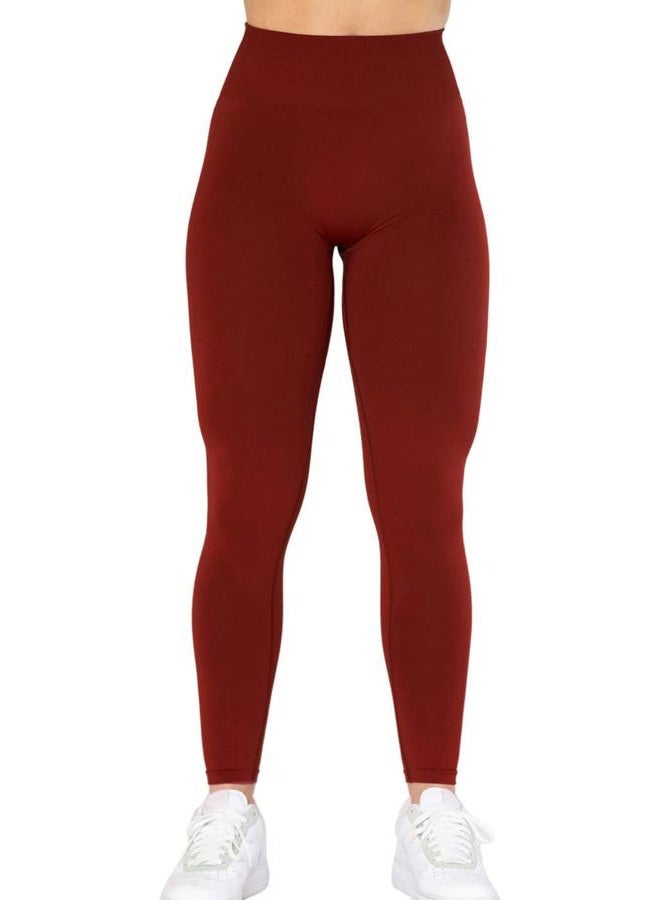 AUROLA Dream Collection Workout Leggings for Women High Waist Seamless Scrunch Athletic Running Gym Fitness Active Pants, Fired Brick L - Image 5