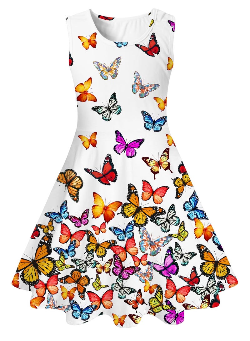 BFUSTYLE Fancy Dresses for Girls Summer Playwear Butterfly Dress Twirl Sleeveless Sundress for Girl 10-13 Years - Image 1
