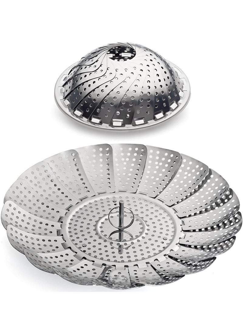 Syga SYGA Stainless Steel Vegetable Steamer Basket/Insert for Pots, Pans, Crock Pots & More. 5.6" to 9"  - Image 1