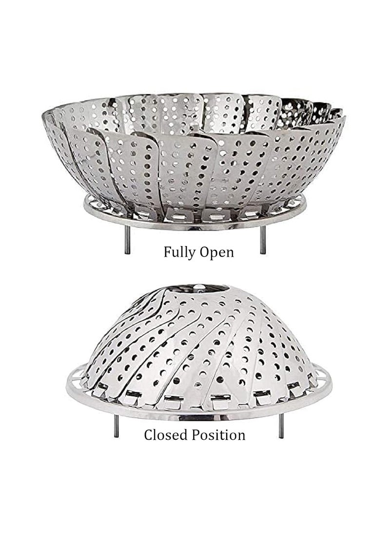 Syga SYGA Stainless Steel Vegetable Steamer Basket/Insert for Pots, Pans, Crock Pots & More. 5.6" to 9"  - Image 5