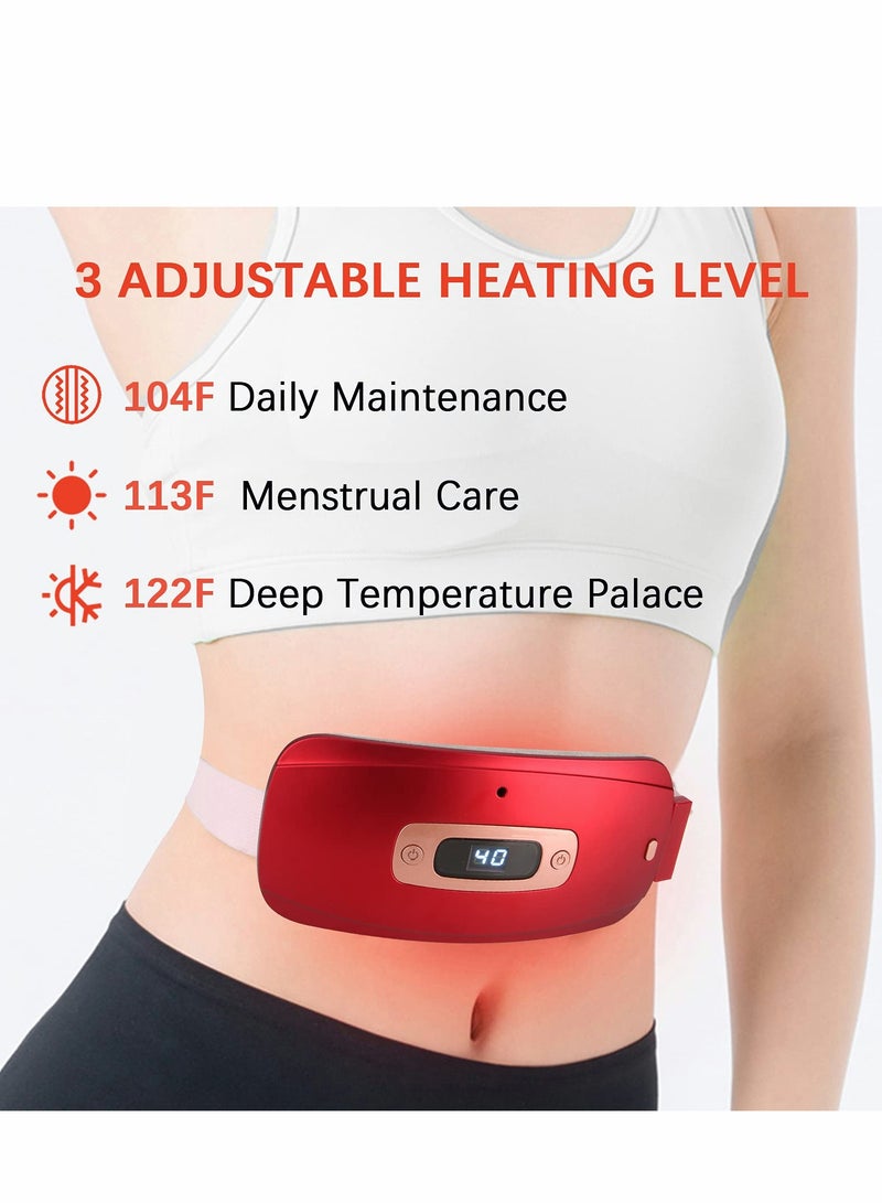 Excefore Heating Pads for Cramps, Pad Back Pain with 3 Heat Levels and Vibration Massage Modes, Portable Electric Fast Belly Wrap Belt, or Relief Women Girl - Image 4