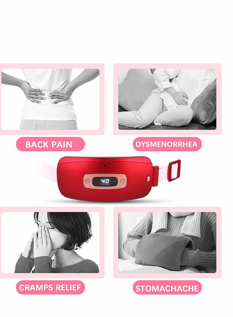 Excefore Heating Pads for Cramps, Pad Back Pain with 3 Heat Levels and Vibration Massage Modes, Portable Electric Fast Belly Wrap Belt, or Relief Women Girl - Image 3