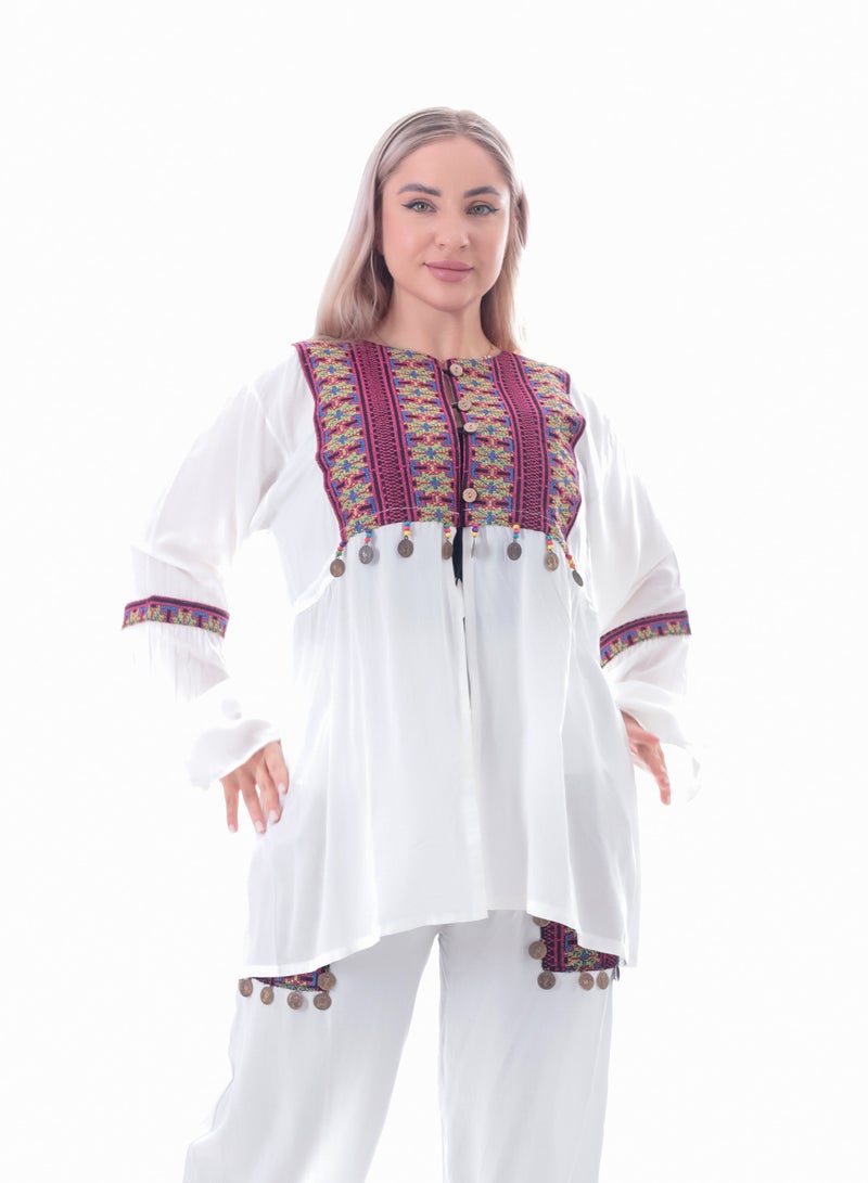 بيبو طقم بنطلون حريمي تطريز - Image 1