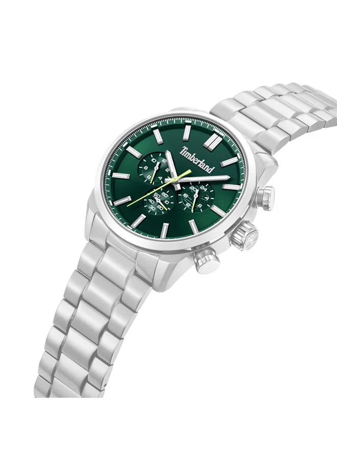 تمبرلاند Henniker II Green Dial Stainless Steel Bracelet Multifunction Watch for Men, 46mm