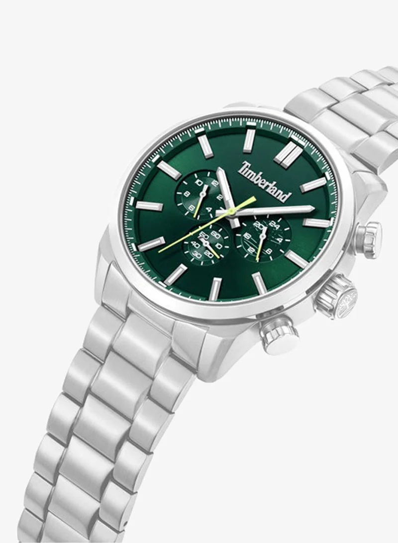 تمبرلاند Henniker II Green Dial Stainless Steel Bracelet Multifunction Watch for Men, 46mm