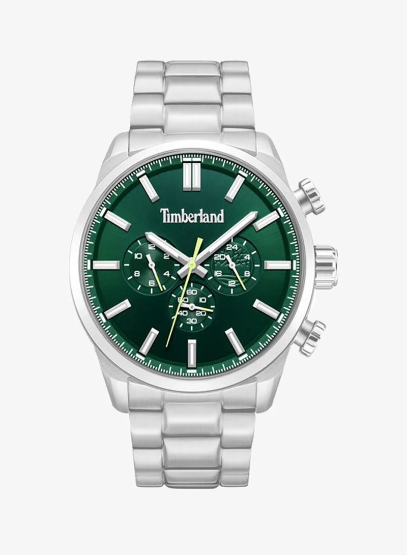 تمبرلاند Henniker II Green Dial Stainless Steel Bracelet Multifunction Watch for Men, 46mm