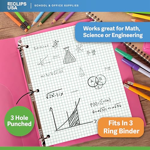 VEEBOOST Graph Paper Loose Leaf Paper Quad Ruled Notebook Paper Quad Ruled 4” x 4” Square Lined Writing Filler Paper 10.5” x 8” 900 Sheets 150 Sheets Per Pack 60 gsm (6 Pack) - Image 5