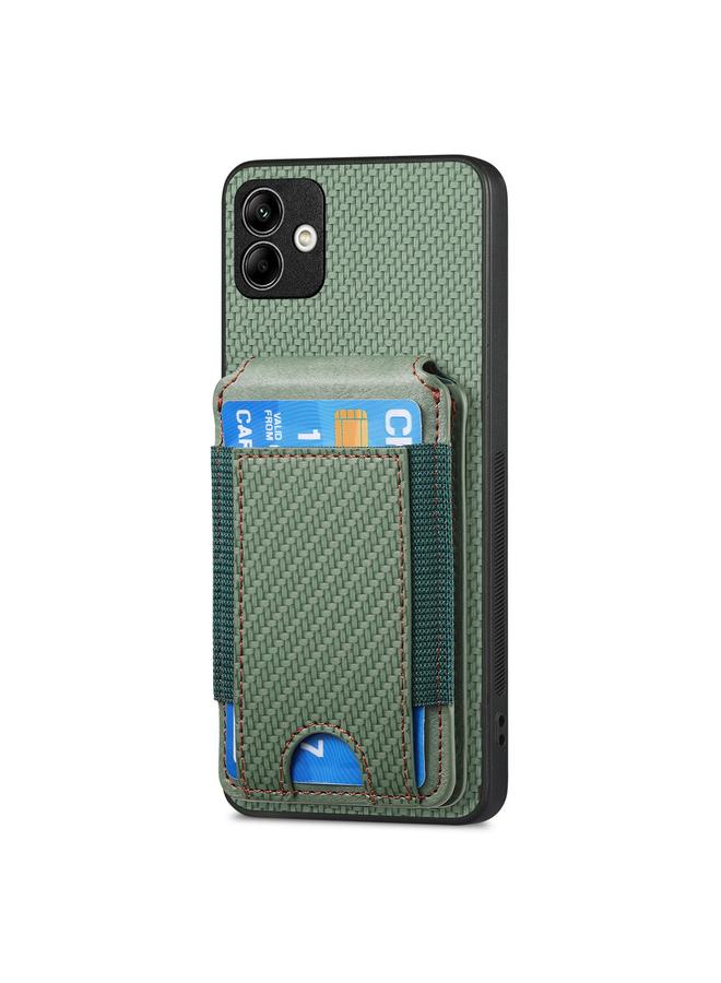 S-TOP Case For Samsung Galaxy A12 5G Carbon Fiber Vertical Flip Wallet Stand Phone Case - Image 2