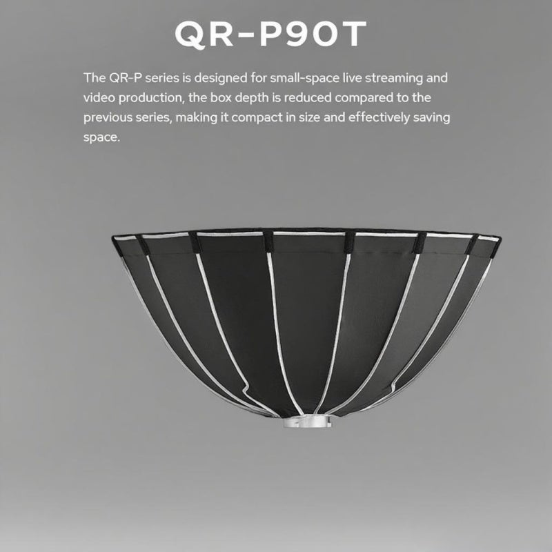 Parabolic Softbox 90cm Black - Strong Durable Metal Struts Light Diffuser - Quick Release Universal Bowen Mount for Studio Portrait Indoor Photography - Image 3