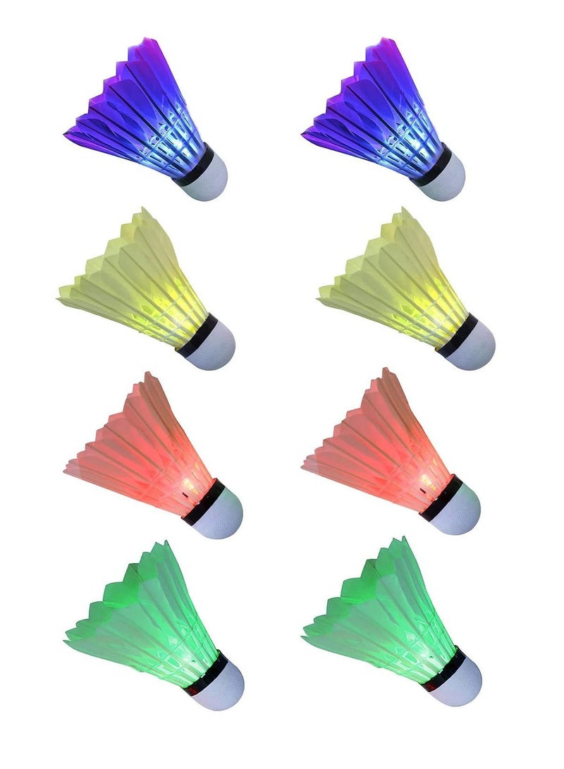 Generic LED Badminton Shuttlecocks, Dark Night Glow Birdies Lighting for Outdoor & Indoor Sports Activities with Great Stability and Durability, gift Kids, Family, Friends 8Pcs - Image 1