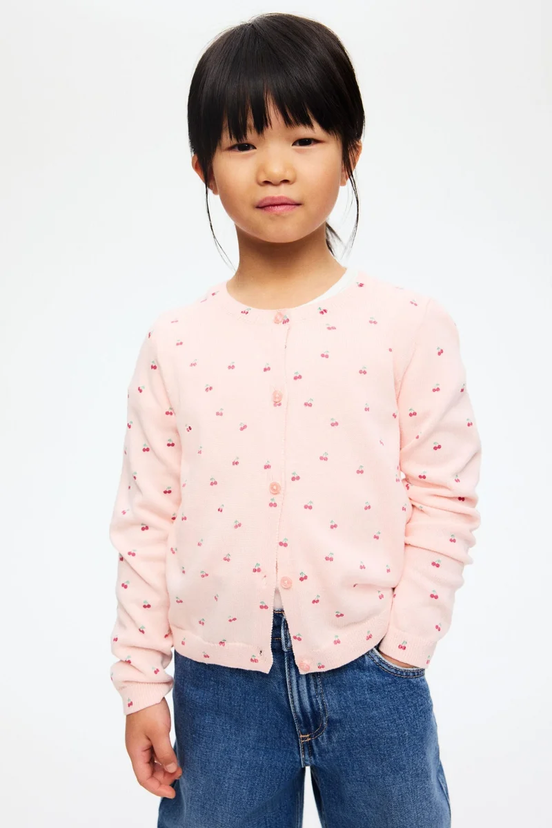 H&M Fine-knit printed cardigan