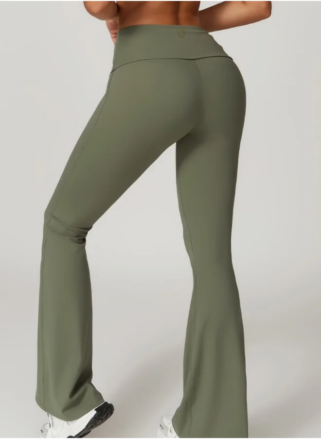 KAWN.YOGA Womens High Waist Contour Seamless Workout sport Flared Leggings Yoga Pants Tummy Control Running Pants