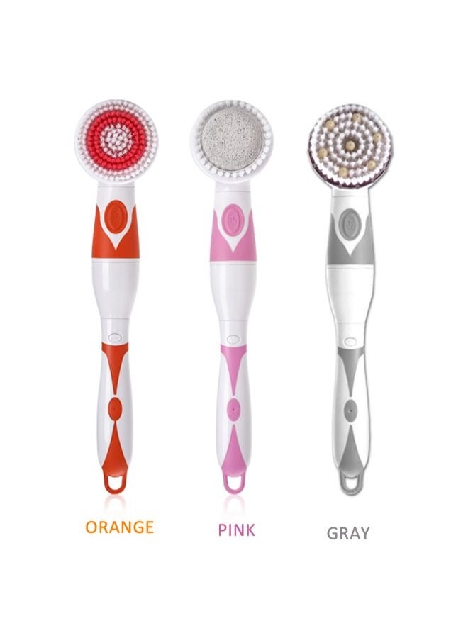 Electric Body Brush, 360 Degree Rechargeable Electric Body Scrubber Bath Brush Long Handle for Shower, Soft Silicone Spin Skin Brush with 3 Brush Heads, IPX6 Waterproof Back Brush for Man and Women - Image 3