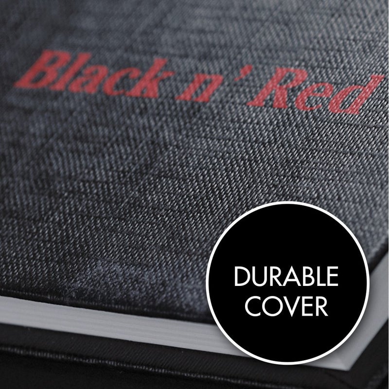 Black n' Red Notebook, Durable Hardcover, Premium Optik Paper, Scribzee App Compatible, Casebound Binding, 8-1/4" x 5-7/8", 96 Double-Sided Ruled Sheets, Pack of 2 (73405) - Image 5
