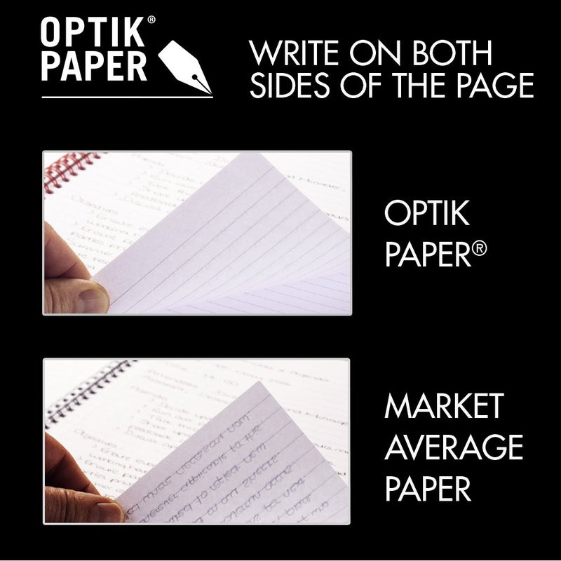 Black n' Red Notebook, Durable Hardcover, Premium Optik Paper, Scribzee App Compatible, Casebound Binding, 8-1/4" x 5-7/8", 96 Double-Sided Ruled Sheets, Pack of 2 (73405) - Image 3