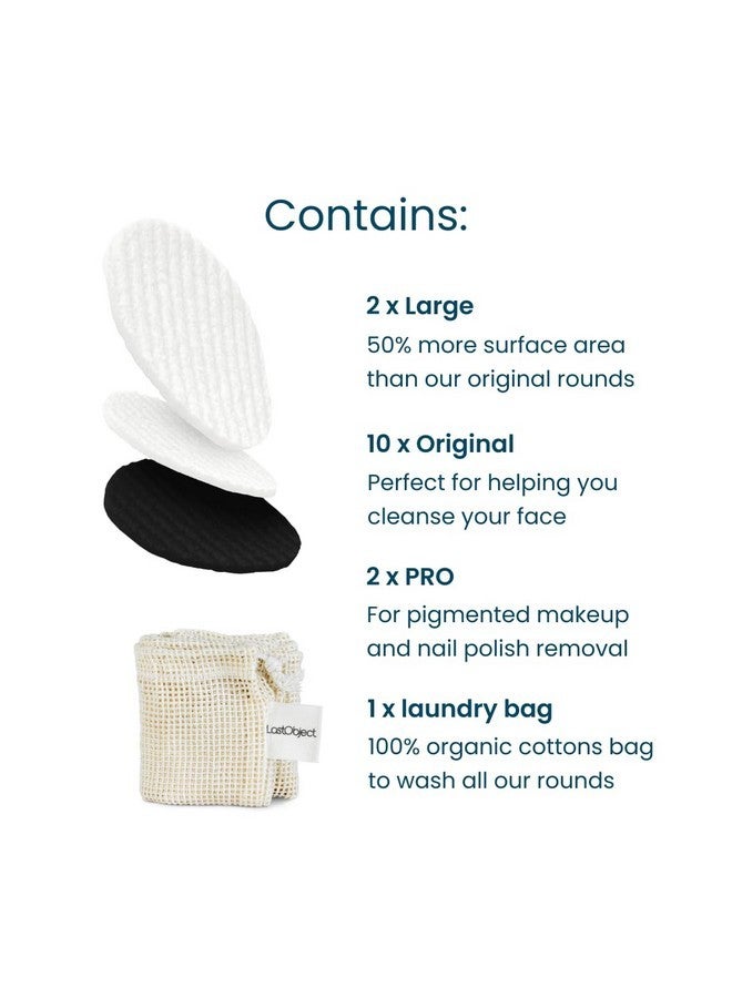 LastObject Lastround Kit - Reusable Cotton Rounds Perfect For Beauty Routines - 2 Lastround Large, 10 Lastround Original, 2 Lastround Pro, Small Laundry Bag  - Image 2