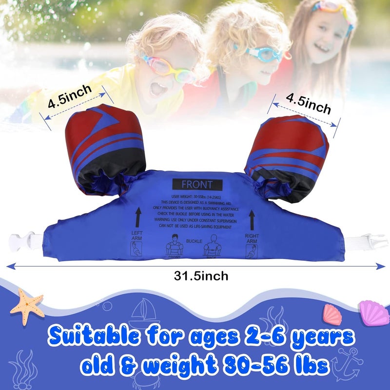 Biange سترة سباحة للأطفال، عوامات سباحة لحمام السباحة للأطفال 20-30-50+ رطل، قفزات سباحة للبرك/الشاطئ، الأولاد/البنات يتعلمون السباحة - Image 2