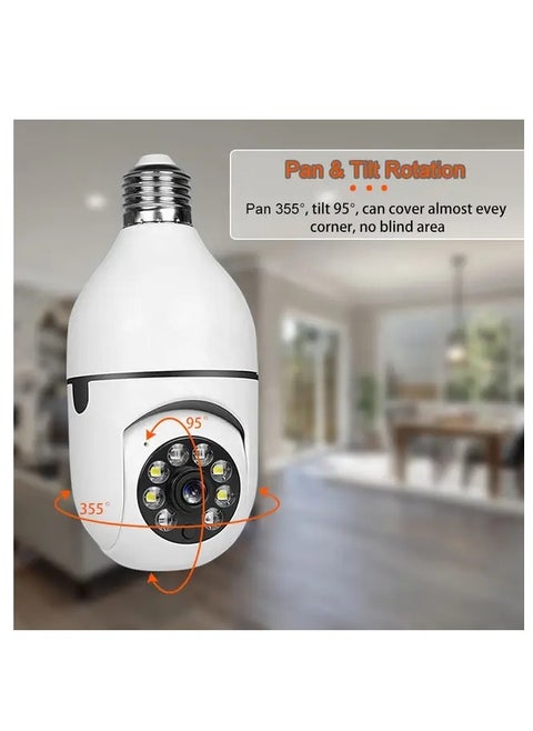 Light Bulb Security Cameras, Outdoor Wireless Wifi Security Cameras,360 Degree Light Socket Screw In Security Cameras For Home Security, Light Bulb Cameras Night Vision