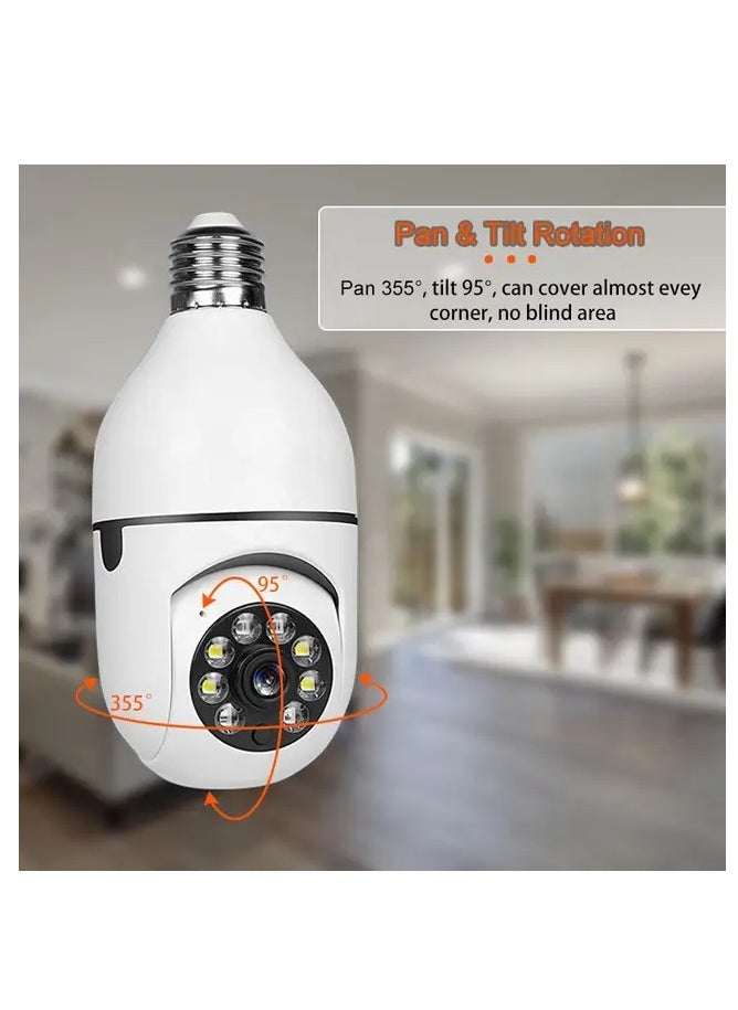 Generic - Light Bulb Security Cameras, Outdoor Wireless Wifi Security Cameras,360 Degree Light Socket Screw In Security Cameras For Home Security, Light Bulb Cameras Night Vision - Image 1
