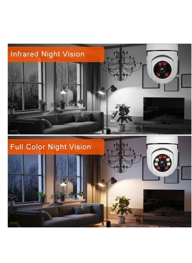 Generic - Light Bulb Security Cameras, Outdoor Wireless Wifi Security Cameras,360 Degree Light Socket Screw In Security Cameras For Home Security, Light Bulb Cameras Night Vision - Image 1
