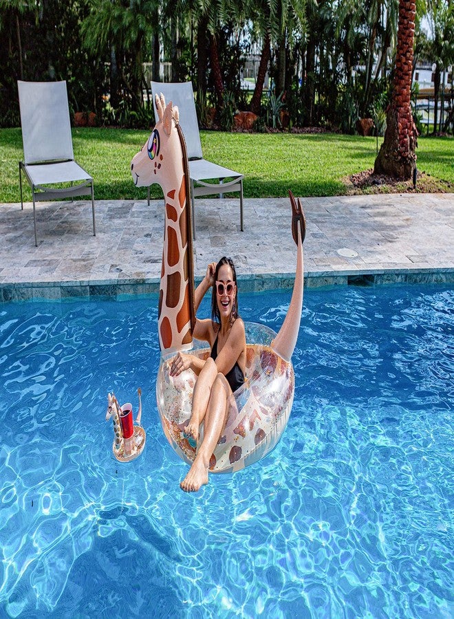 Poolcandy Pool Candy Glitter Giraffe Jumbo Pool Tube The Ultimate Animal Pool Float for The Beach. The Pool, or Lake. - Image 2