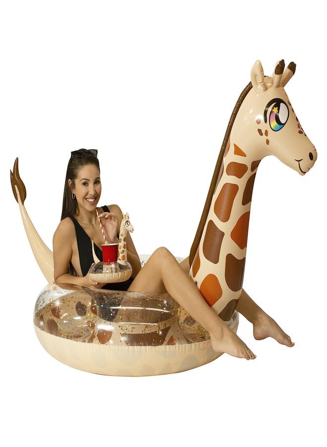Poolcandy Pool Candy Glitter Giraffe Jumbo Pool Tube The Ultimate Animal Pool Float for The Beach. The Pool, or Lake. - Image 1