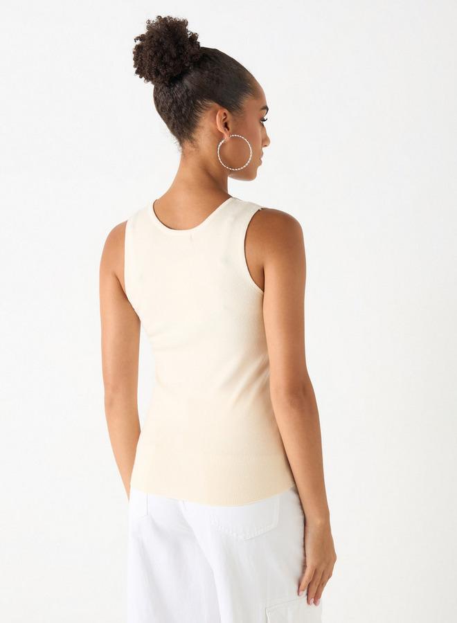 تواكستريمز بلوزة مزيّنة دون أكمام بياقة مستديرة من تو إكستريمز - Image 3