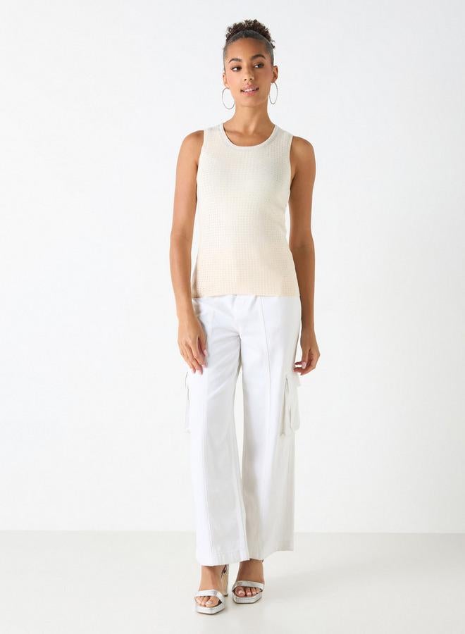 تواكستريمز بلوزة مزيّنة دون أكمام بياقة مستديرة من تو إكستريمز - Image 2