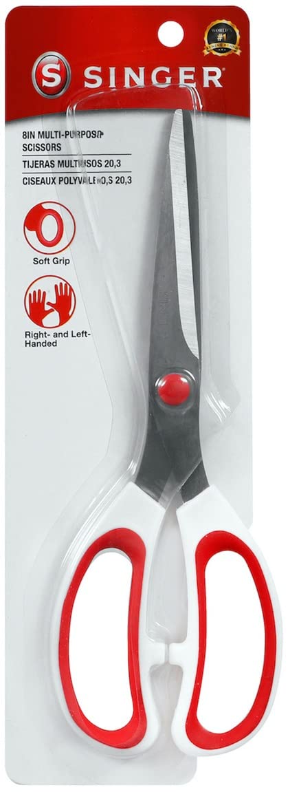 SINGER 00450 8-Inch All Purpose Scissor with Comfort Grip, , - Image 1